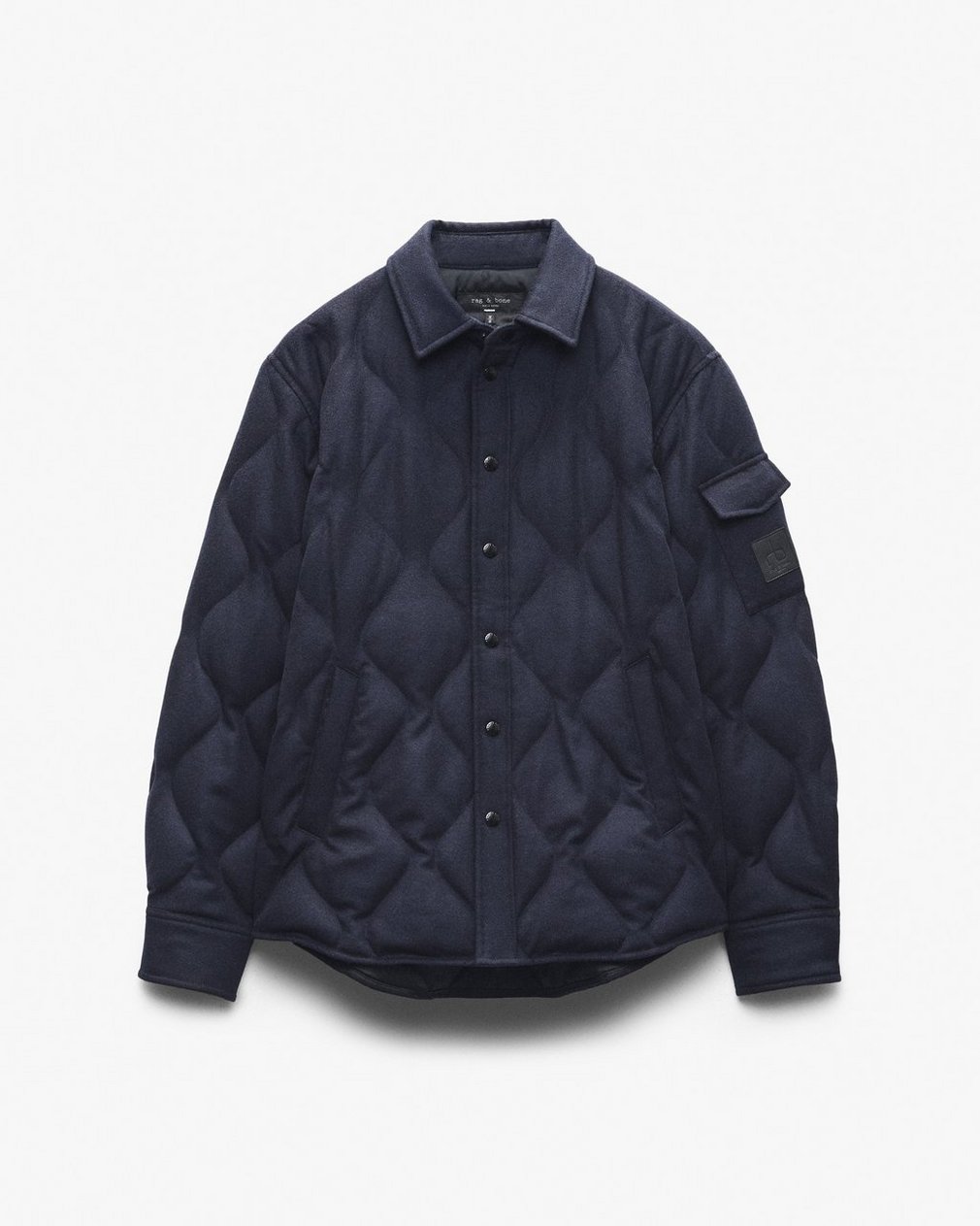 Dane Wool-Cashmere Quilted Shirt Jacket Navy - Image 2