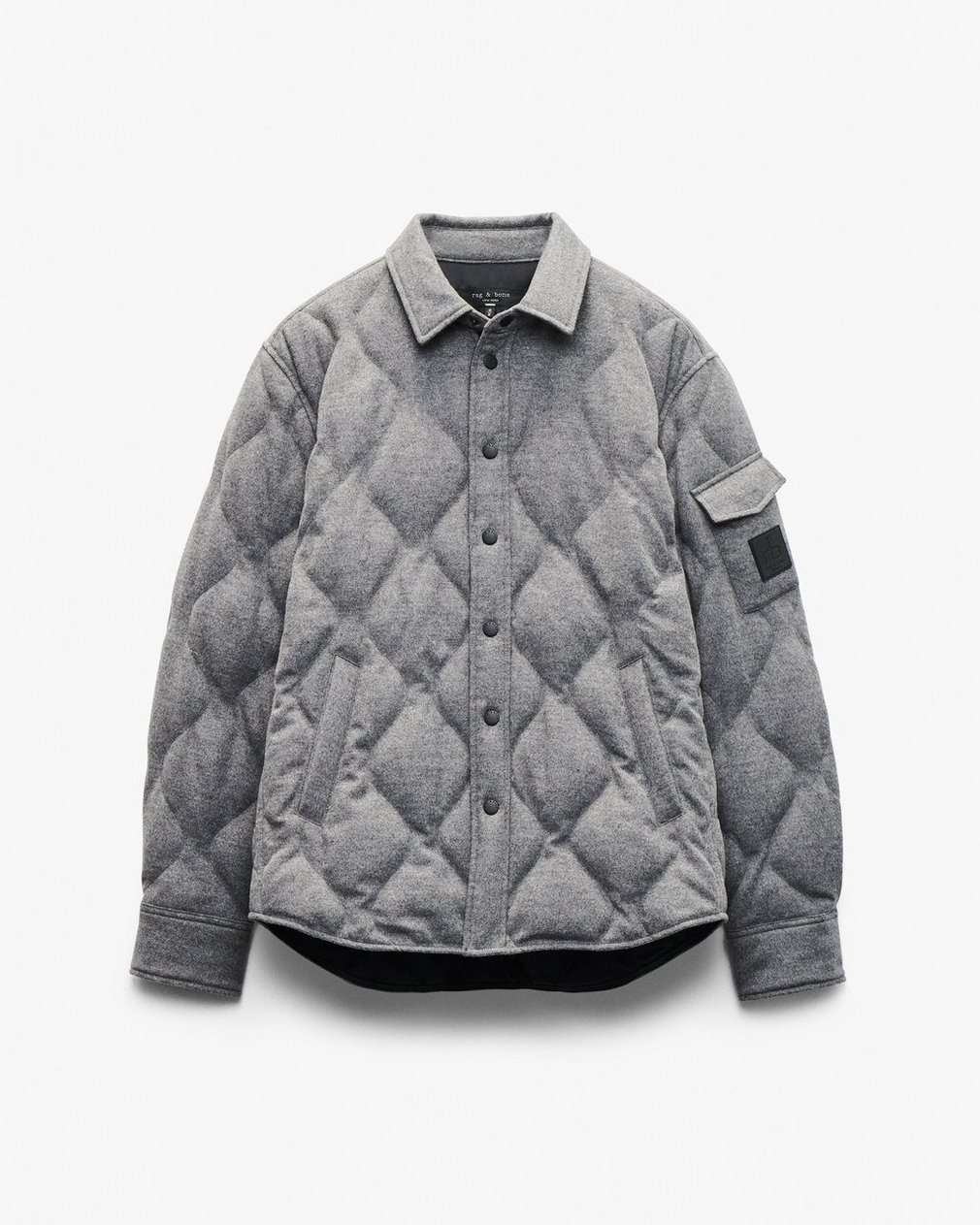 Dane Wool-Cashmere Quilted Shirt Jacket Heather Grey - Image 2