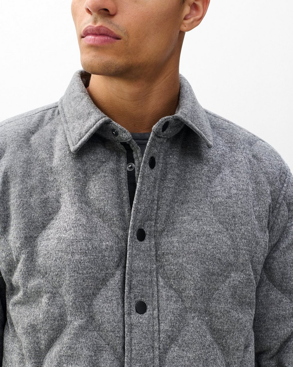 Dane Wool-Cashmere Quilted Shirt Jacket Heather Grey - Image 6