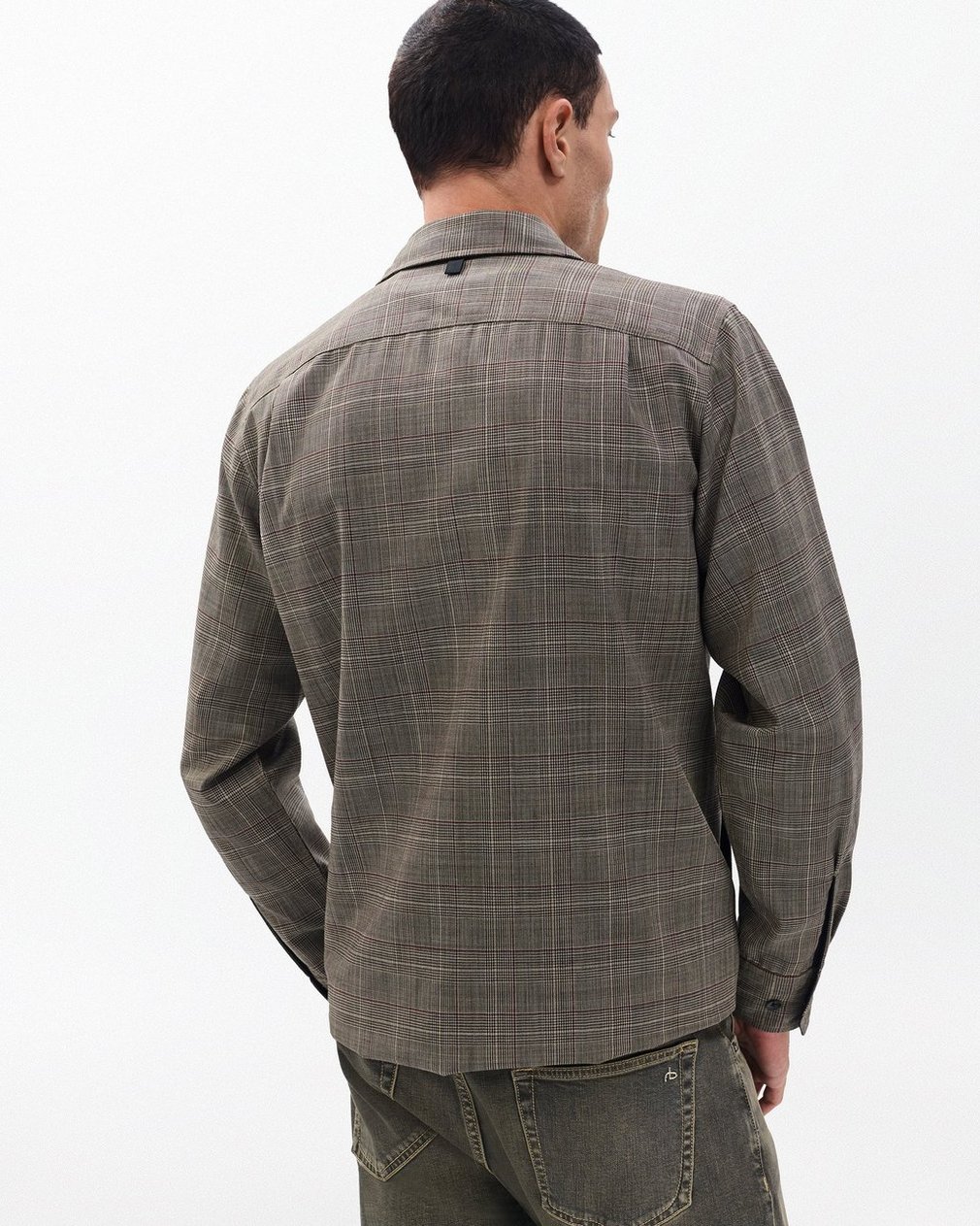 Isaiah Italian Wool Shirt Jacket Grey Check - Image 7