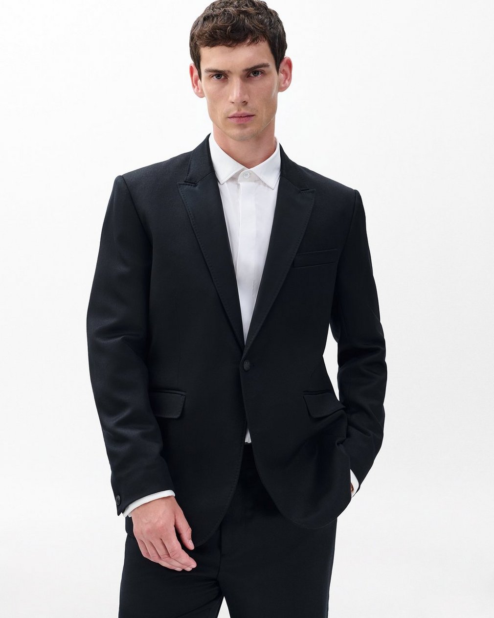 Butler British Wool Tuxedo Jacket Black