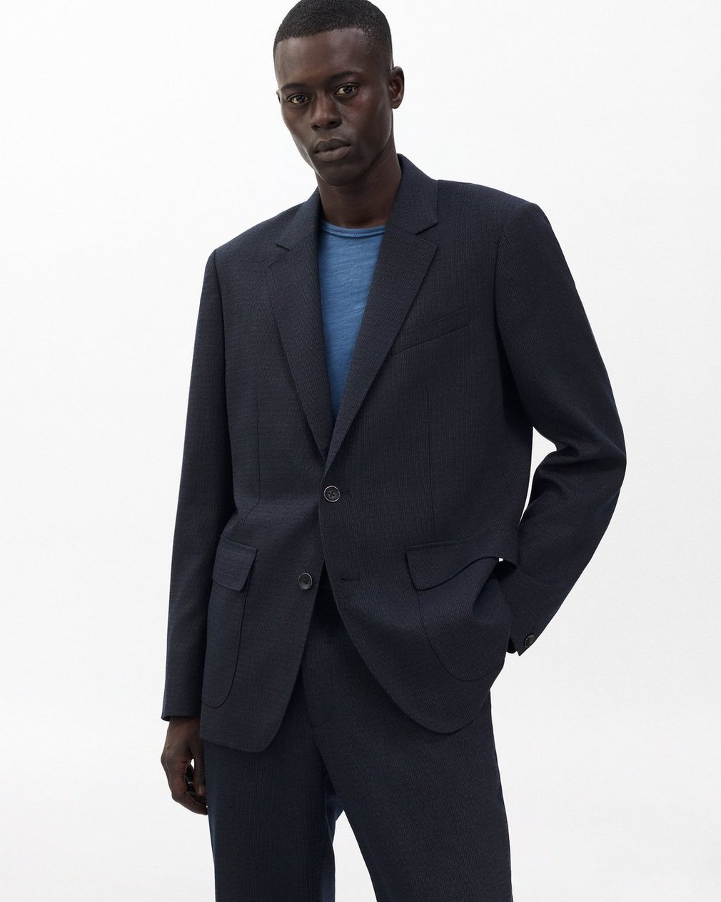 Butler Italian Pinstripe Blazer Navy - Image 3