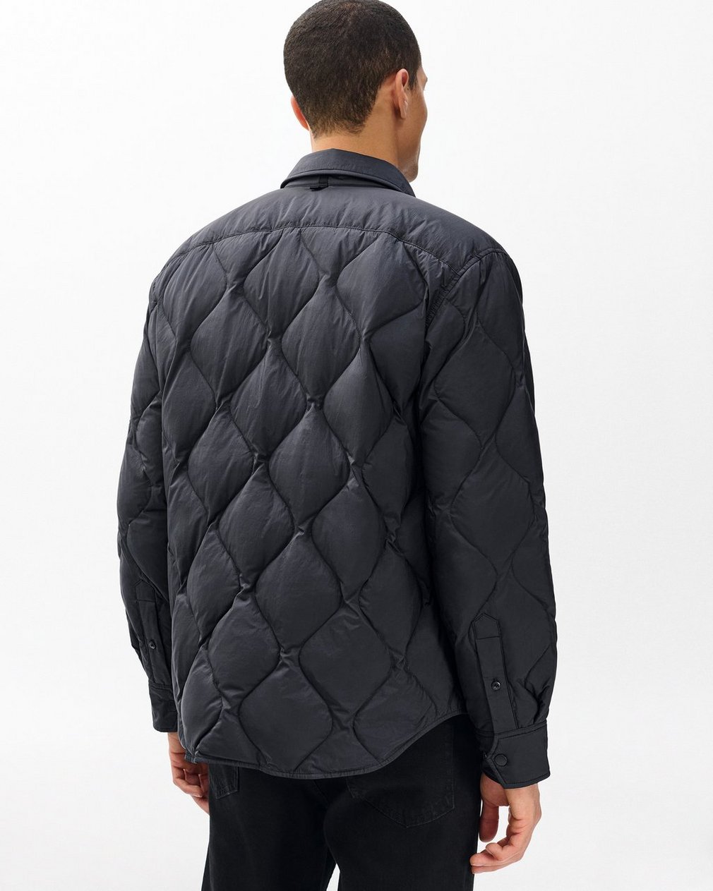 Dane Quilted Shirt Jacket Black - Image 5