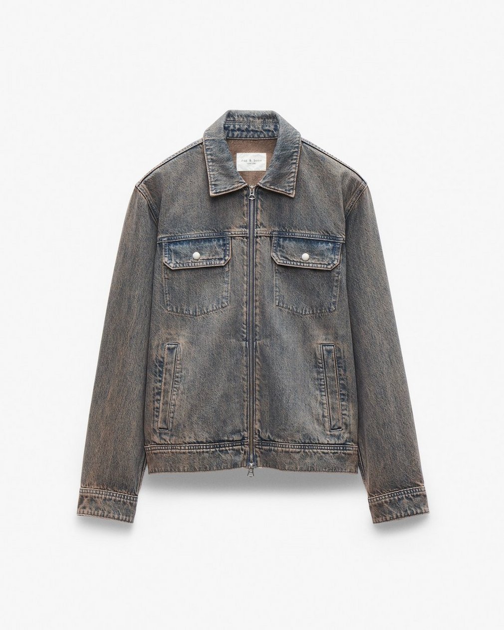 Beau Infuse Denim Trucker Jacket Ochre Blue - Image 2