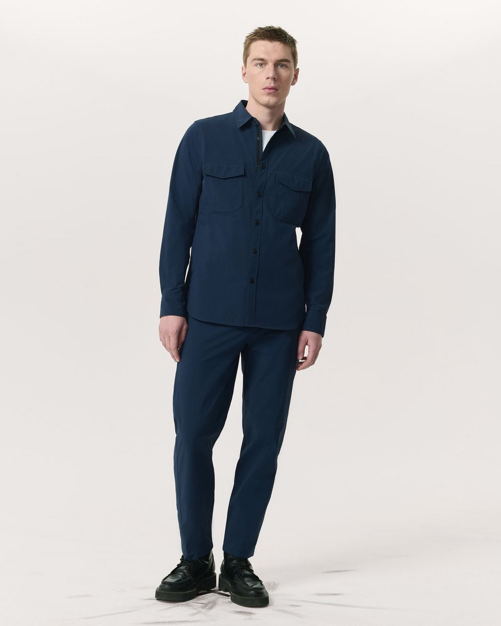 Stretch Nylon CPO Overshirt Navy - Image 4
