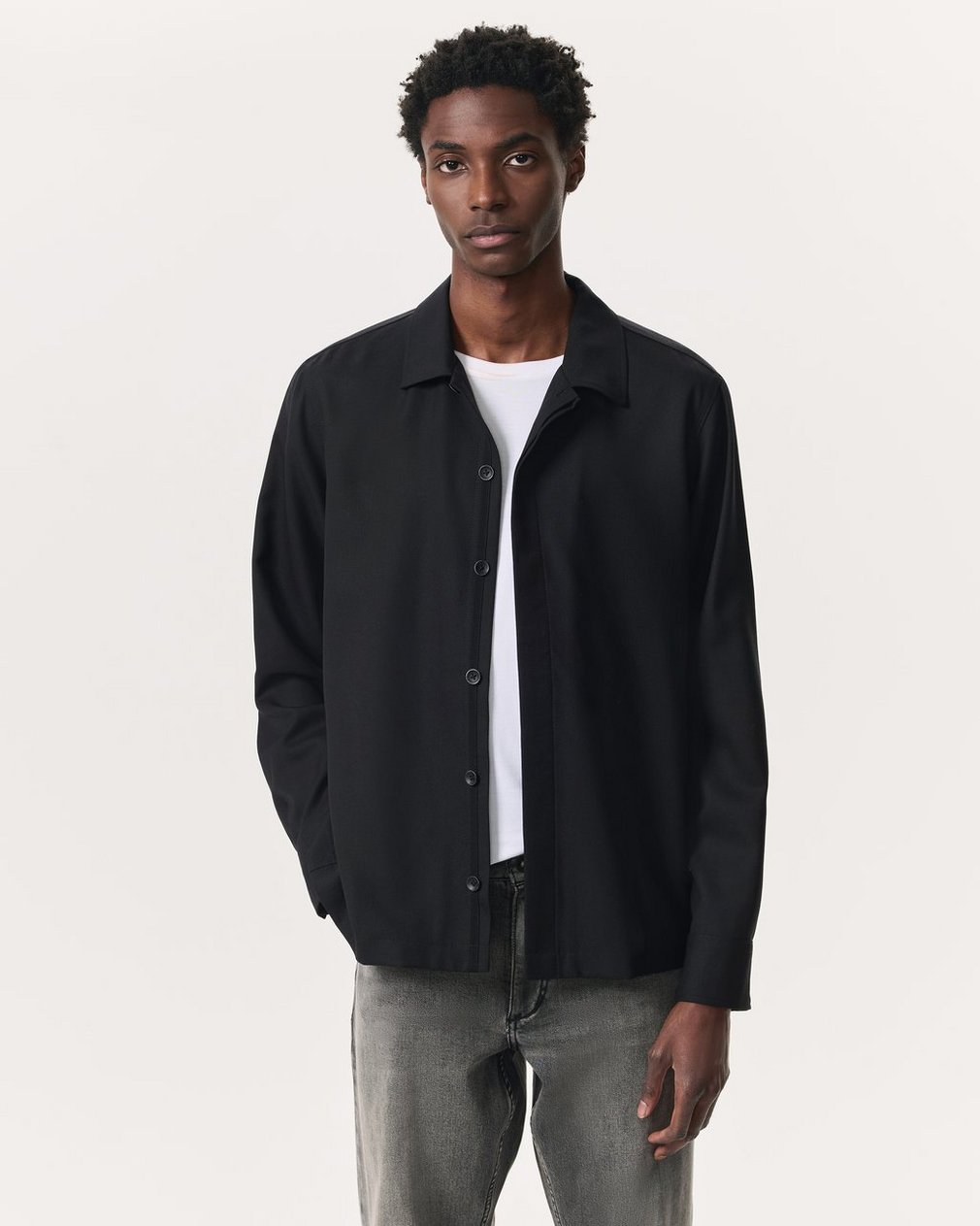 Hyde Wool-Blend Ripstop Shirt Jacket Black