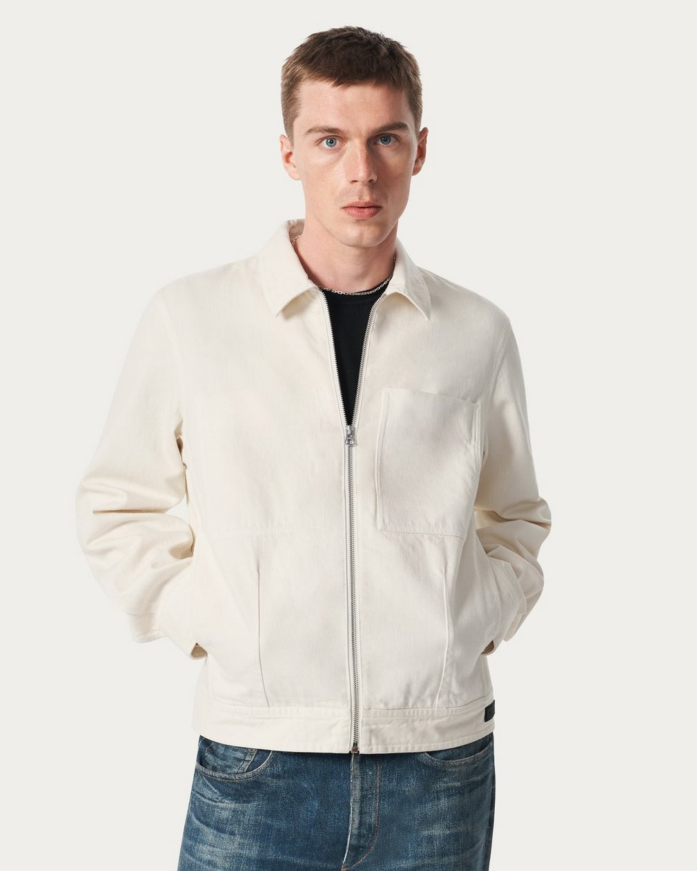 Simon Denim Garage Jacket Ecru