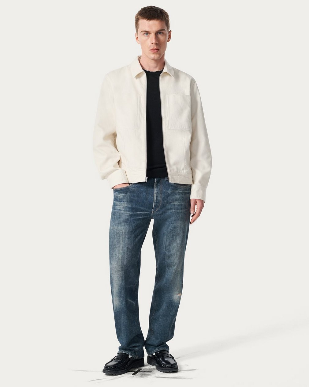 Simon Denim Garage Jacket Ecru - Image 3