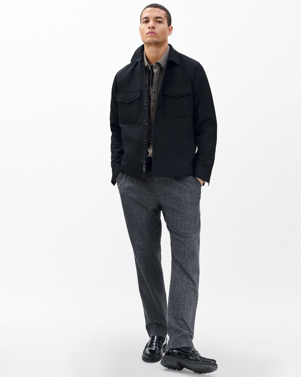 Hyde Italian Twill Shirt Jacket Black - Image 3