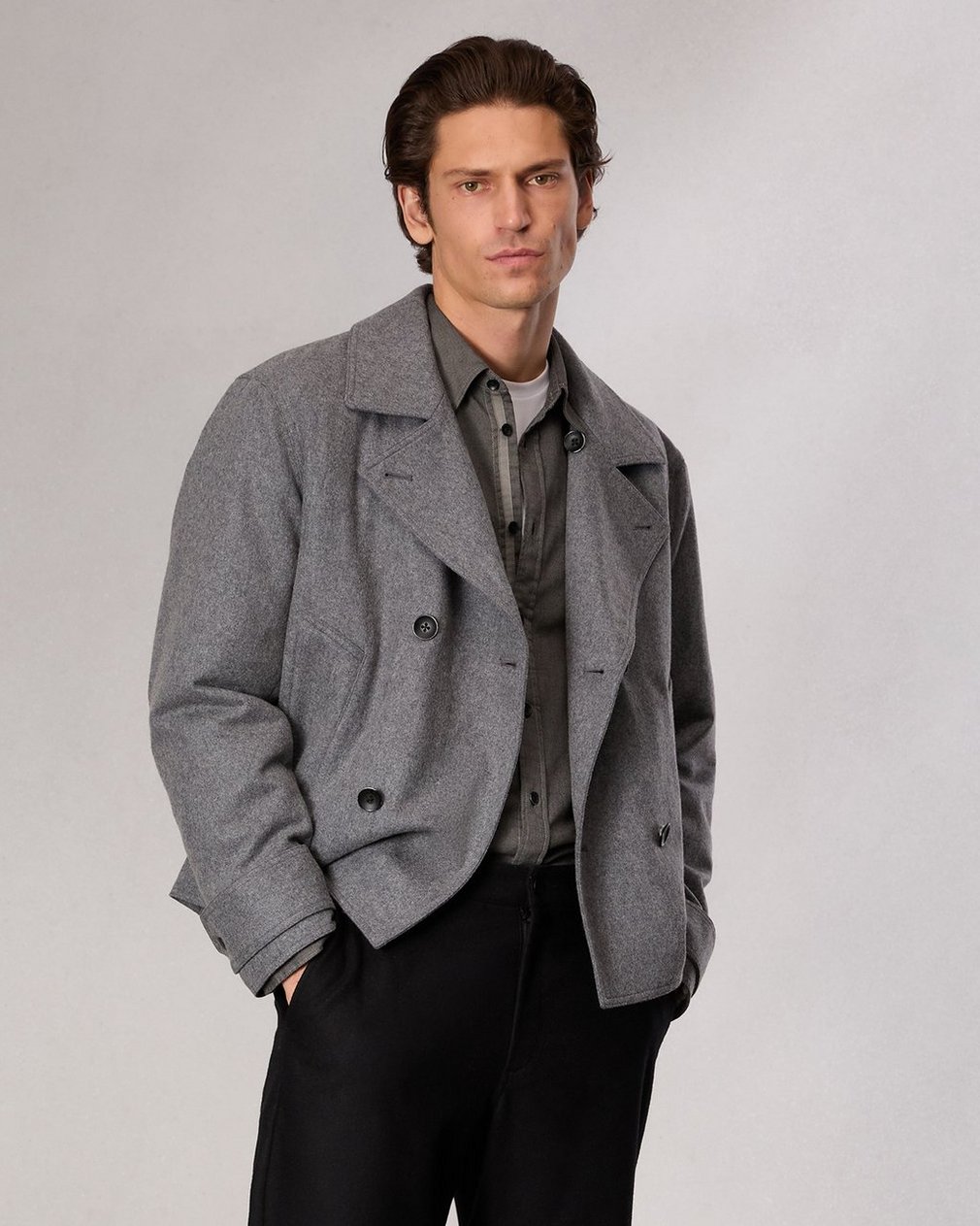 Eddy Wool-Blend Jacket Mid Charcoal