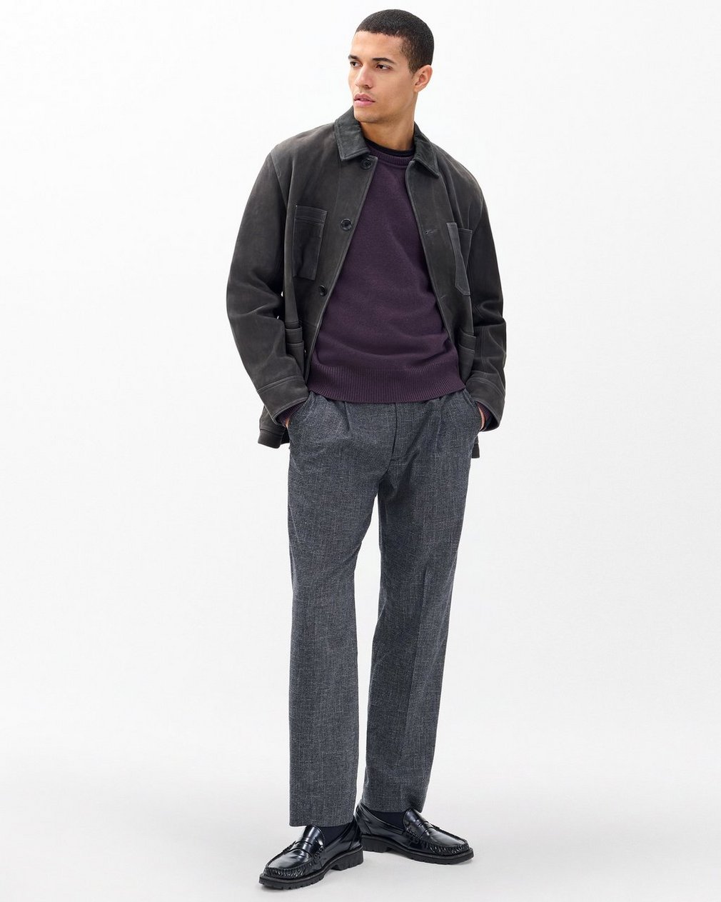 Declan Cashmere Sweater Deep Plum - Image 3