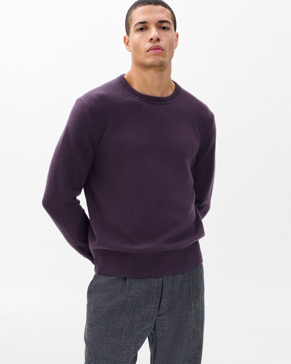 Declan Cashmere Sweater Deep Plum - Image 4