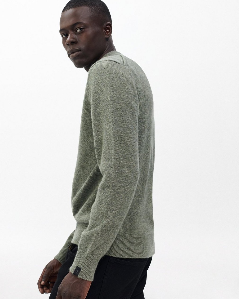 Declan Cashmere Polo Sweater Army - Image 4