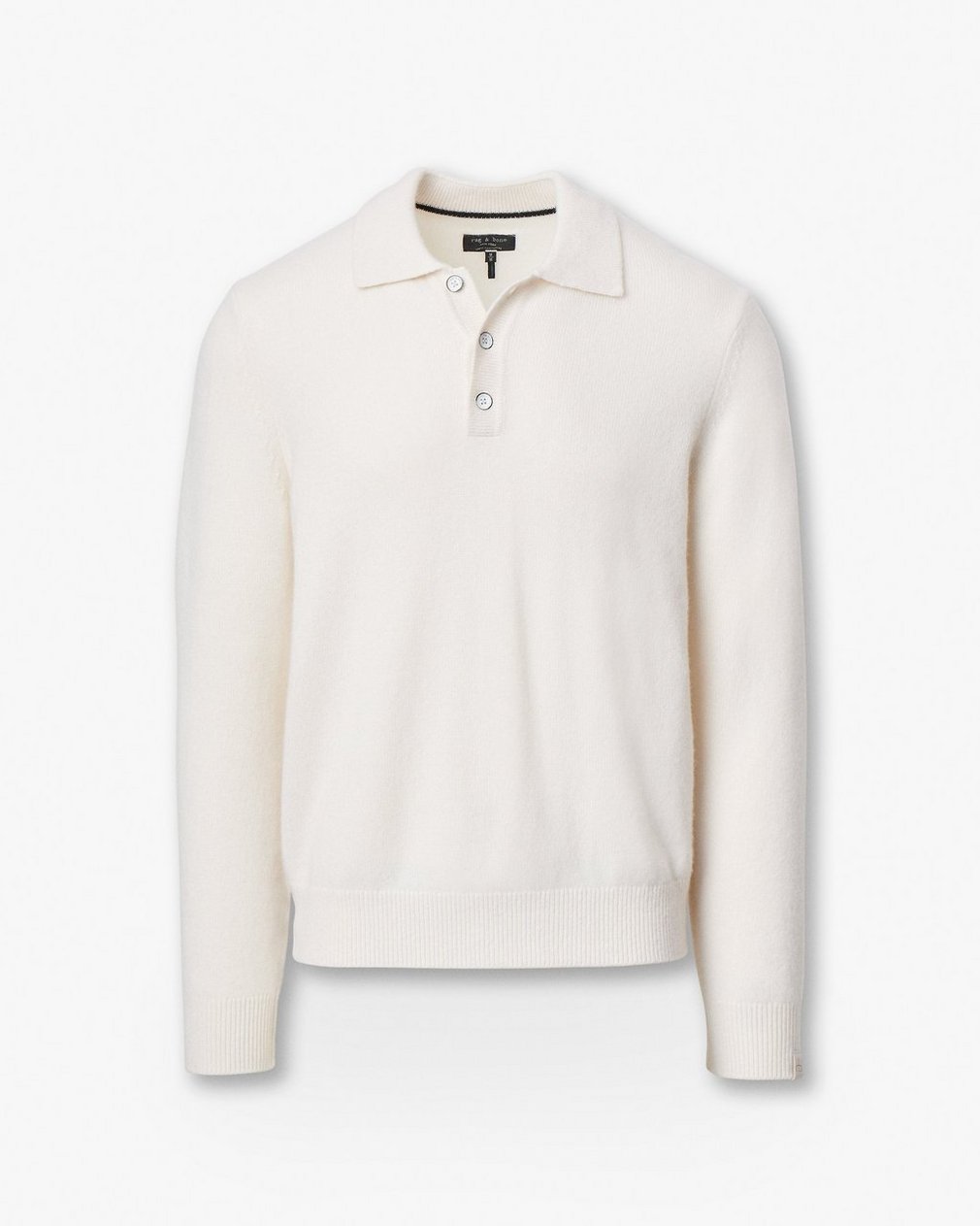 Declan Cashmere Polo Sweater Ivory - Image 2