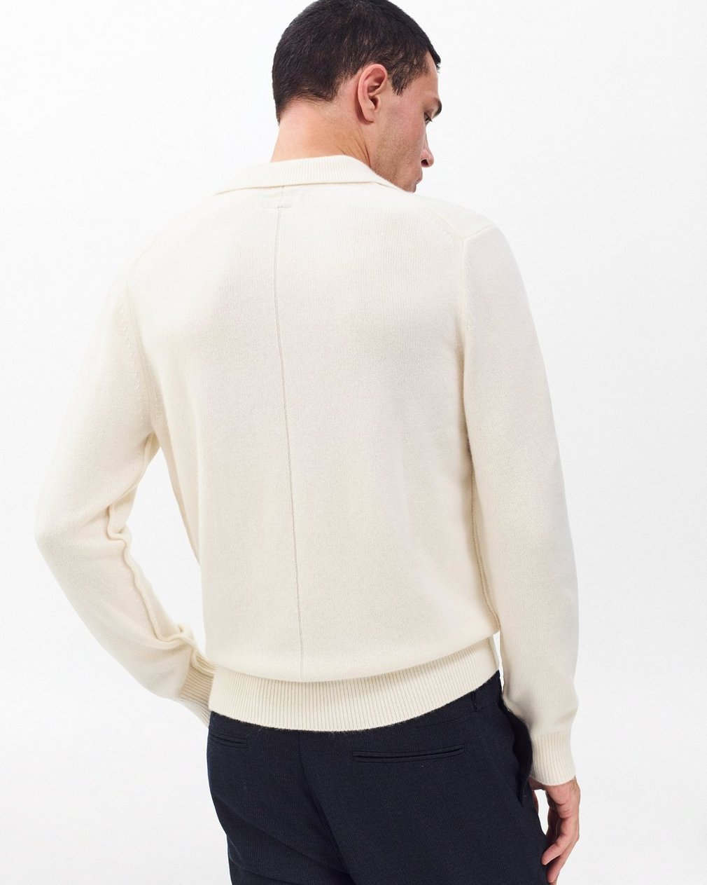 Declan Cashmere Polo Sweater Ivory - Image 6