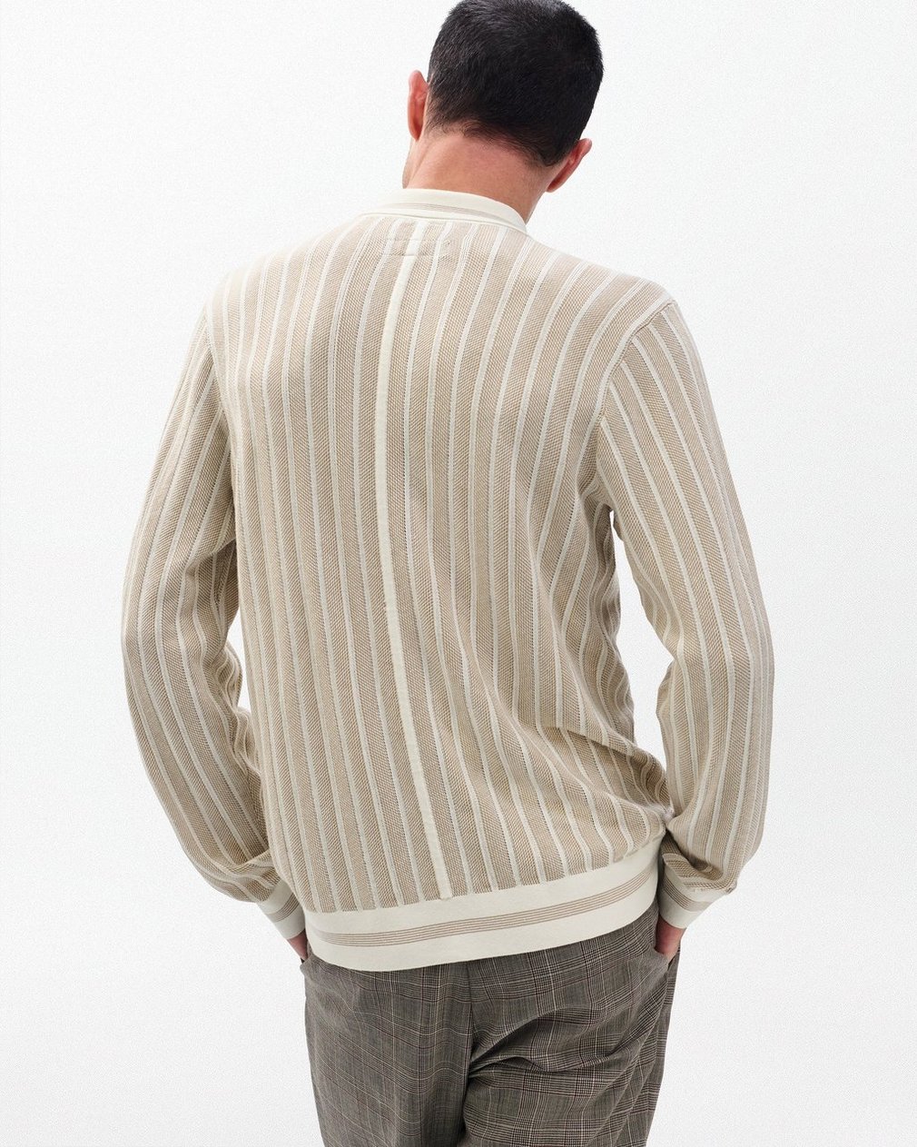Harvey Ribbed Knit Shirt Ivory - Image 5