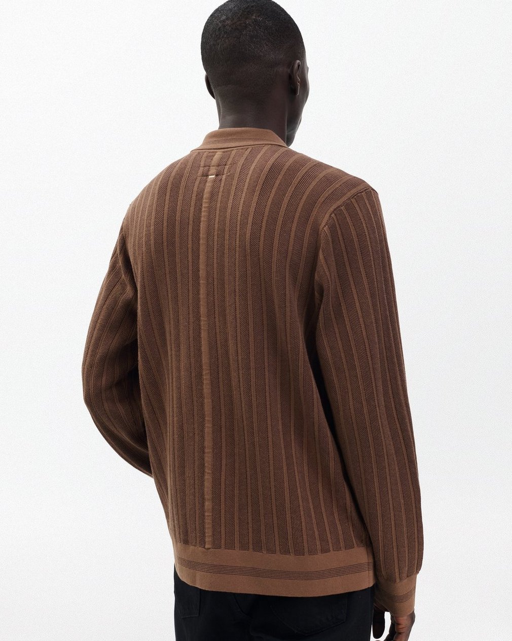 Harvey Ribbed Knit Shirt Coffee - Image 6