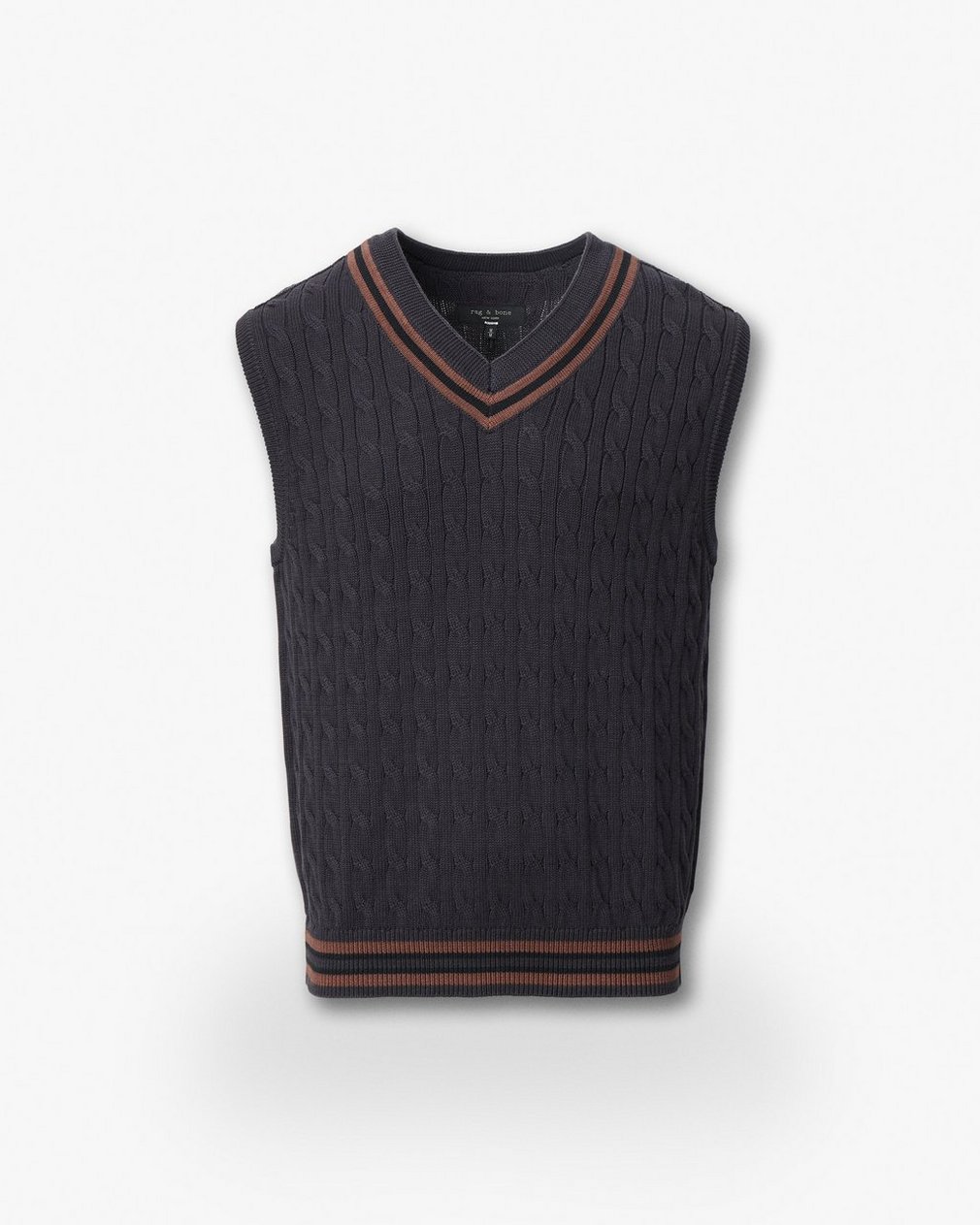Tristan Cricket Sweater Vest Dark Grey - Image 2