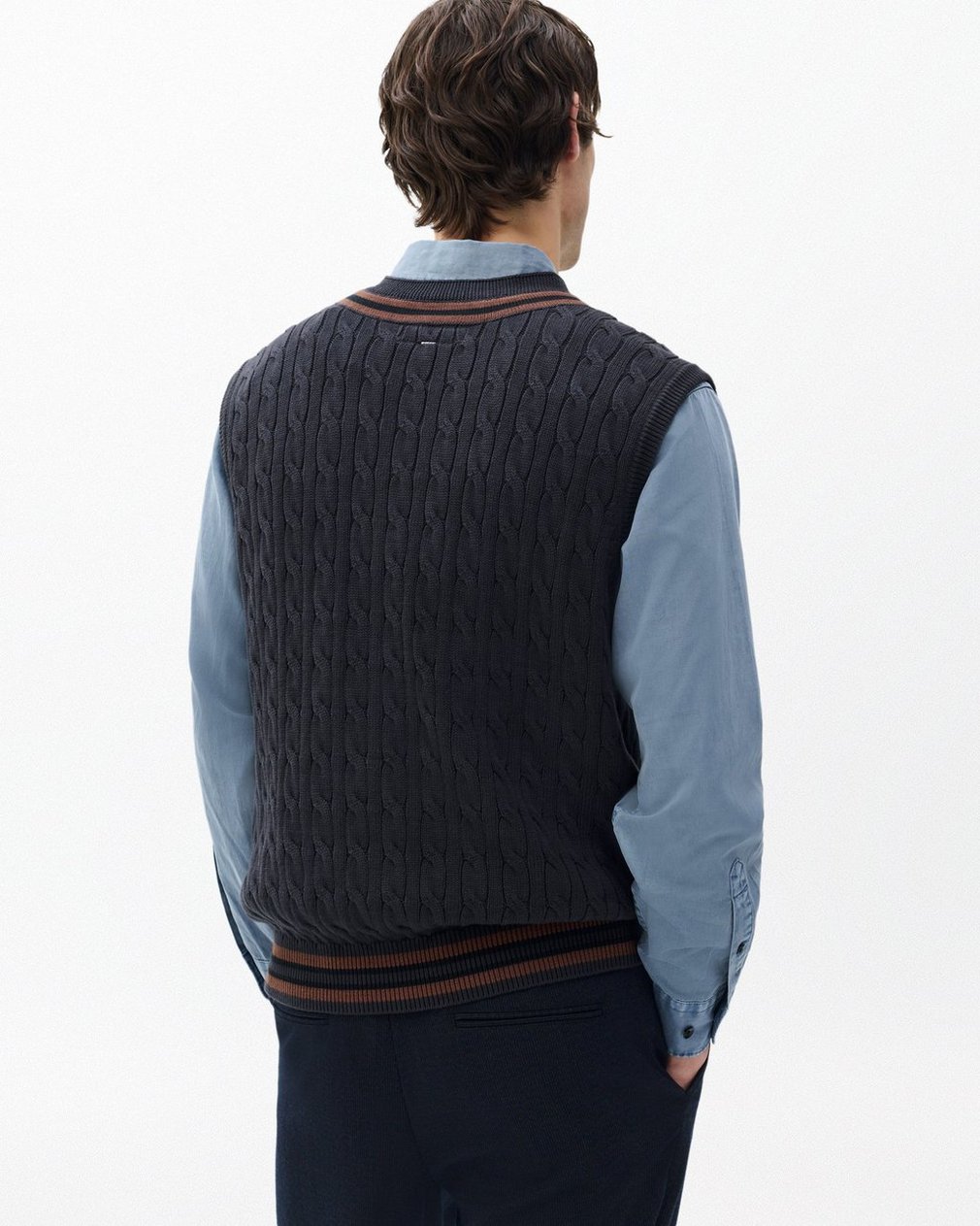 Tristan Cricket Sweater Vest Dark Grey - Image 6