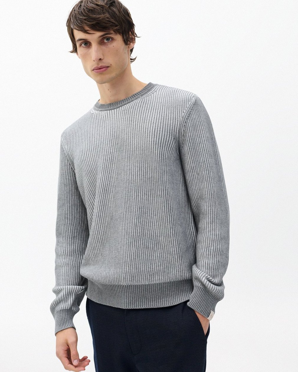 Simon Striped Sweater Grey Multi