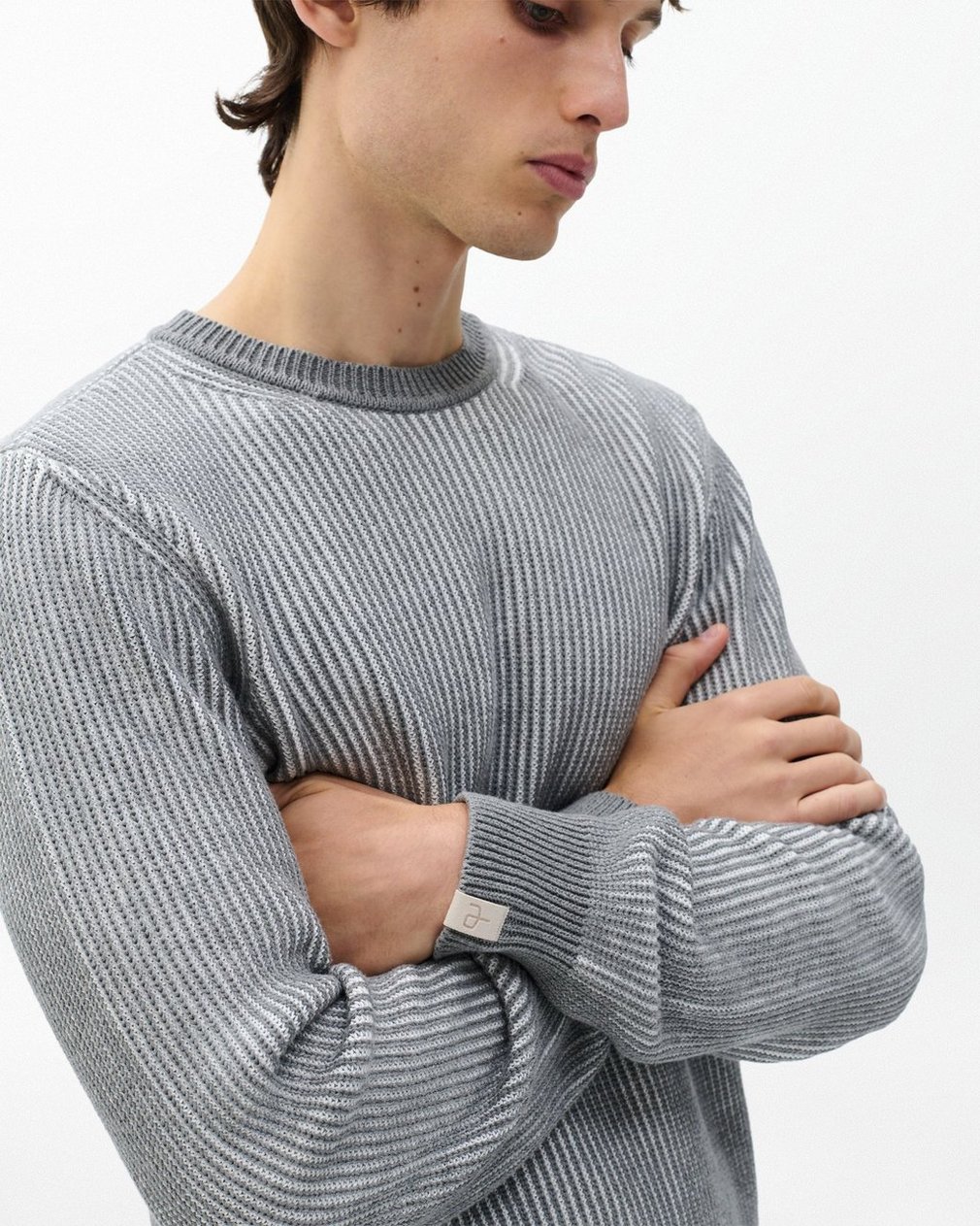 Simon Striped Sweater Grey Multi - Image 4