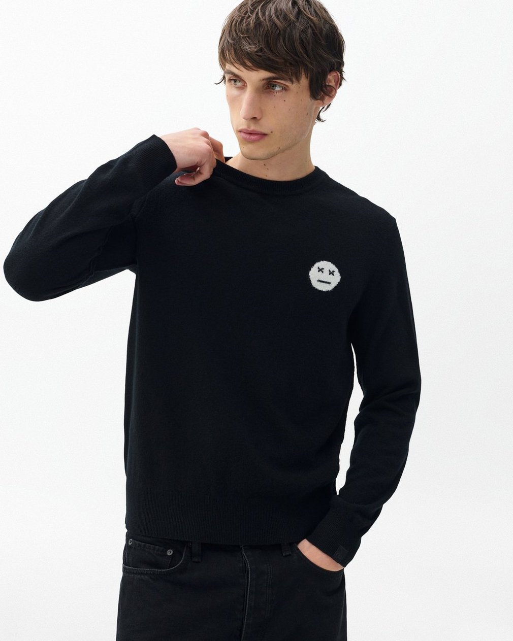 Sour Face Wool Sweater Black