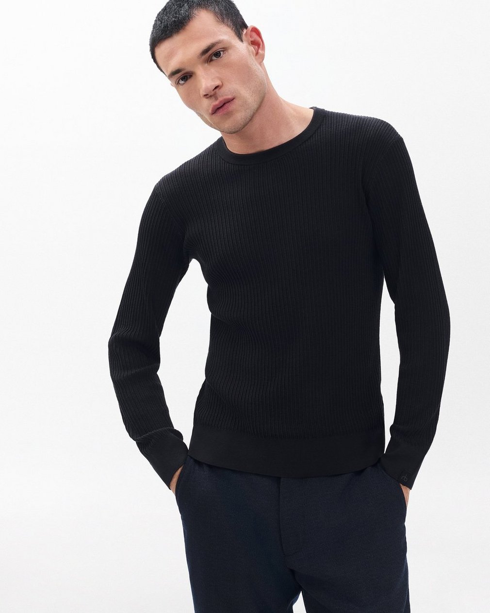 Jayce Silk-Cotton Sweater Black