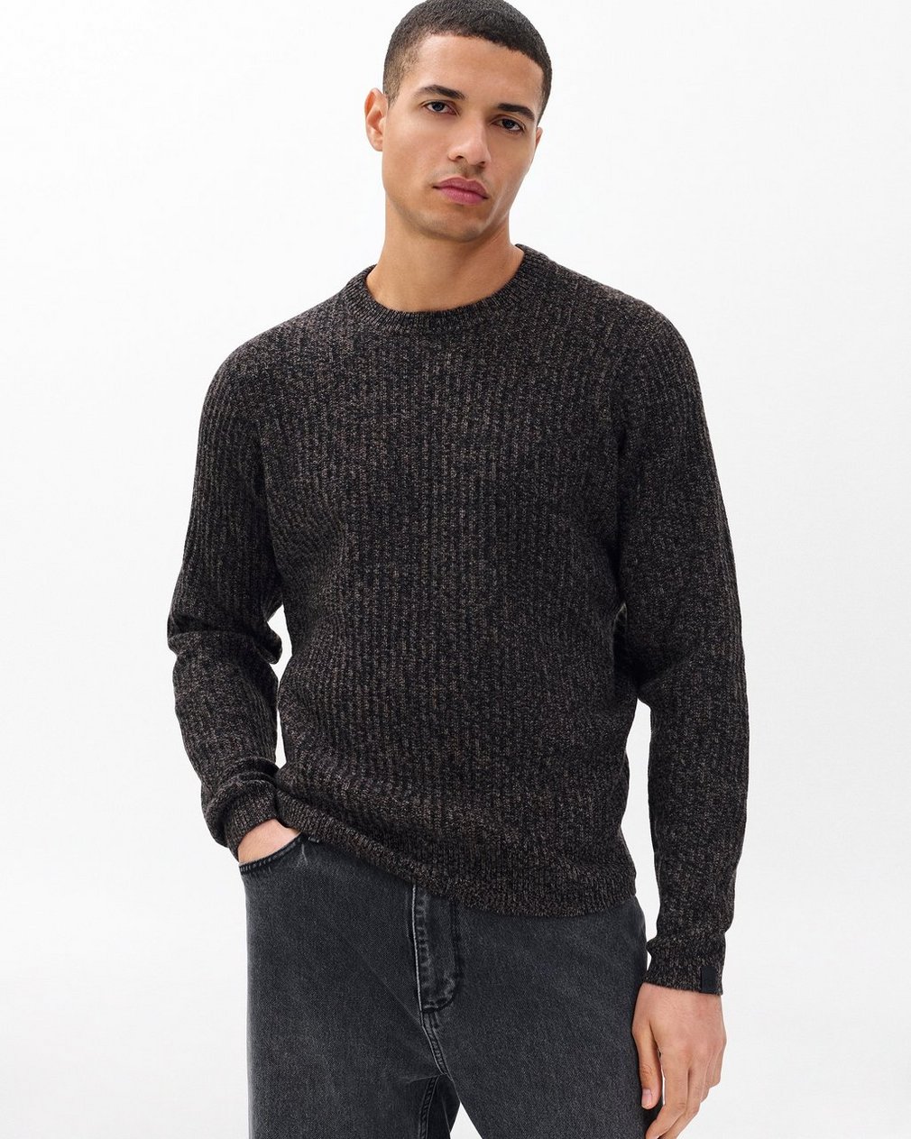 Jensen Ribbed Cashmere Sweater Brown Multi