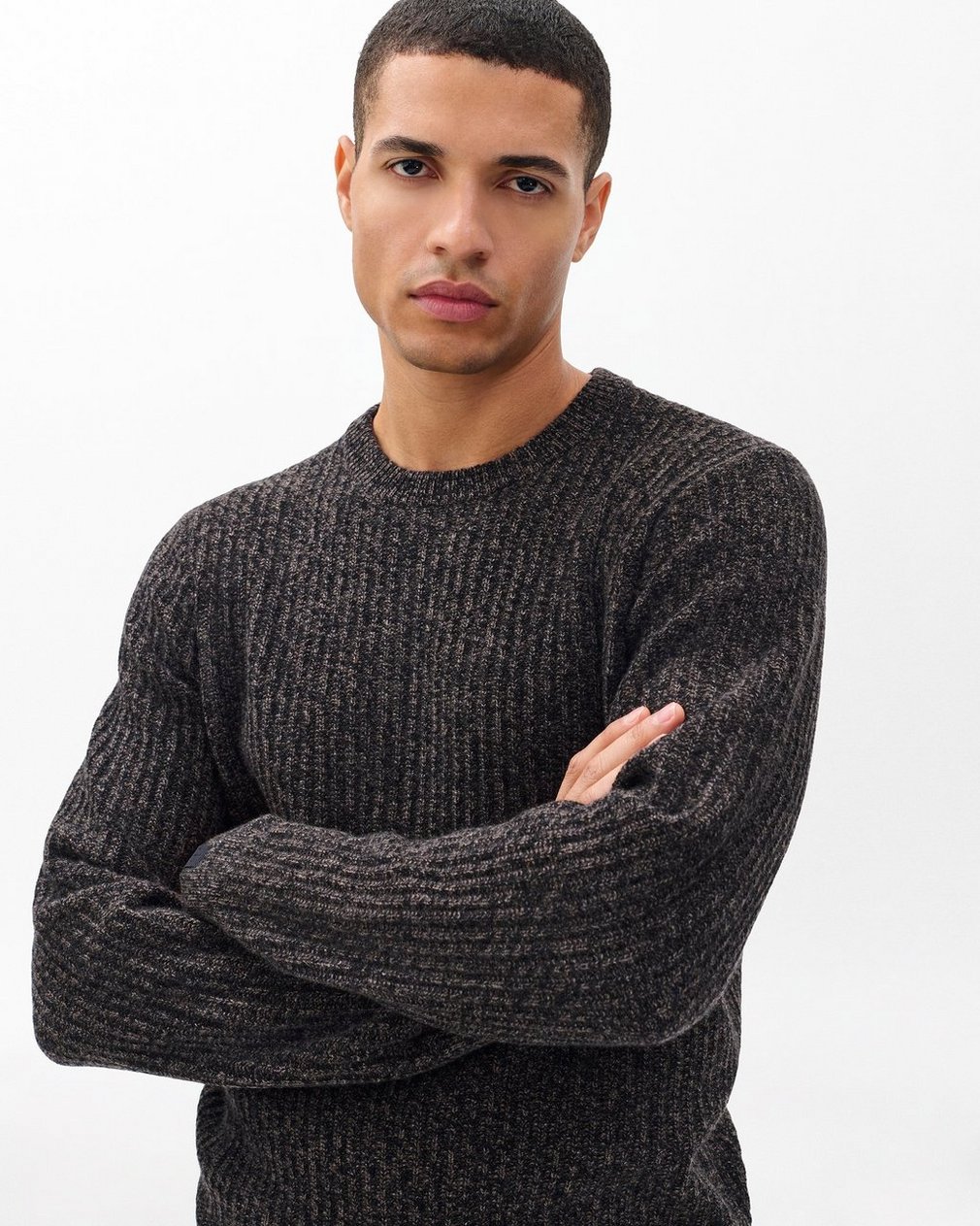 Jensen Ribbed Cashmere Sweater Brown Multi - Image 3