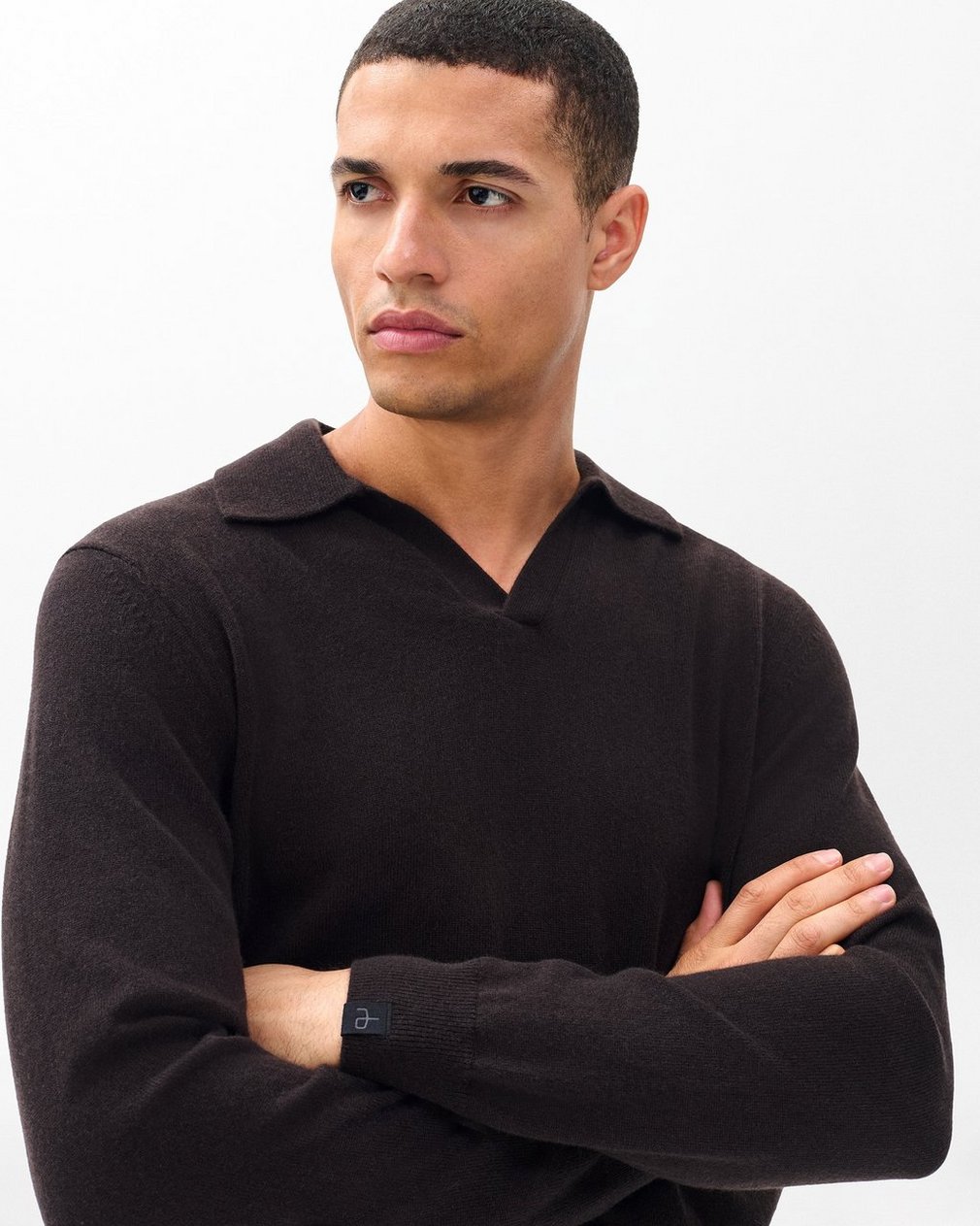 Downing Cashmere Polo Dark Brown - Image 4
