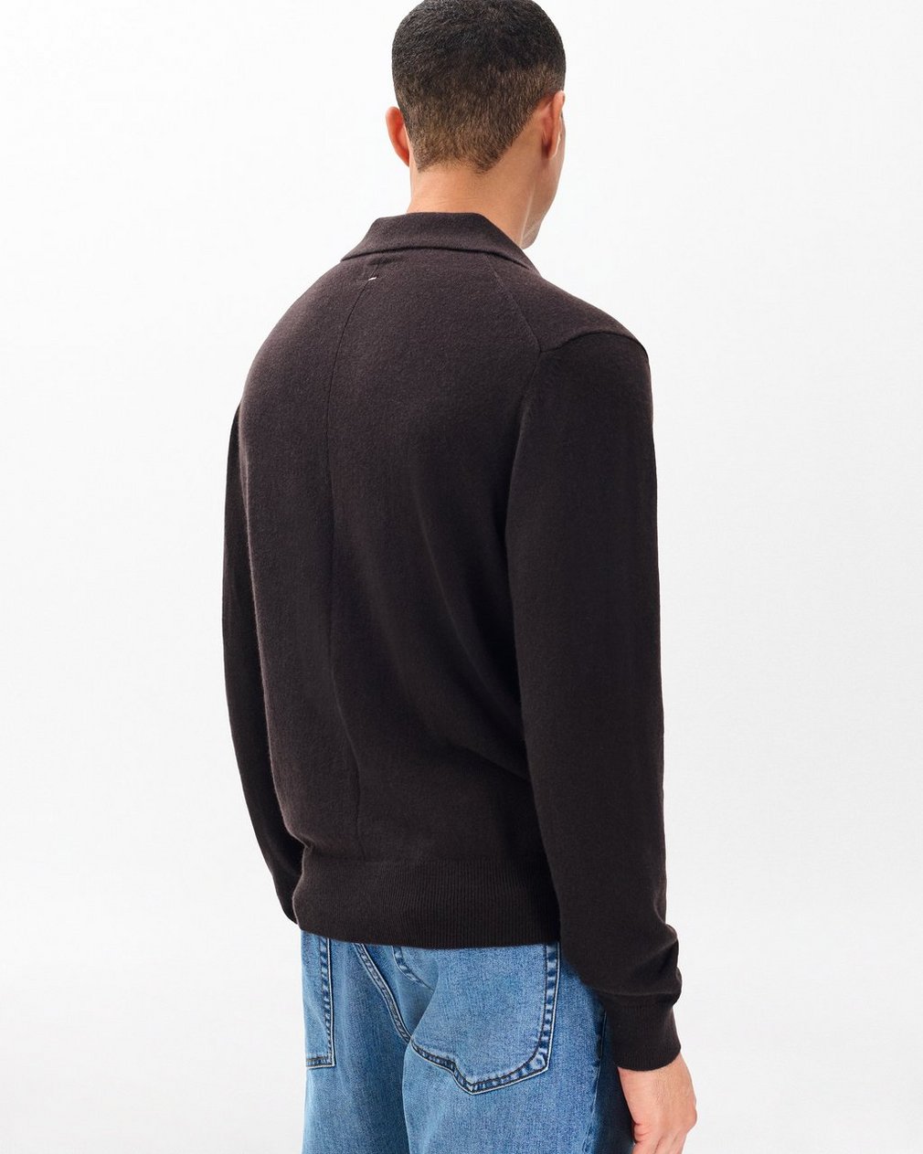 Downing Cashmere Polo Dark Brown - Image 6