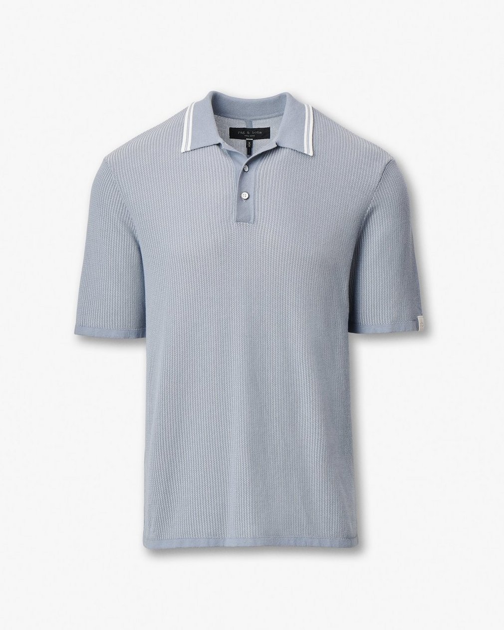 Harvey Tipped Knit Polo Light Blue - Image 2