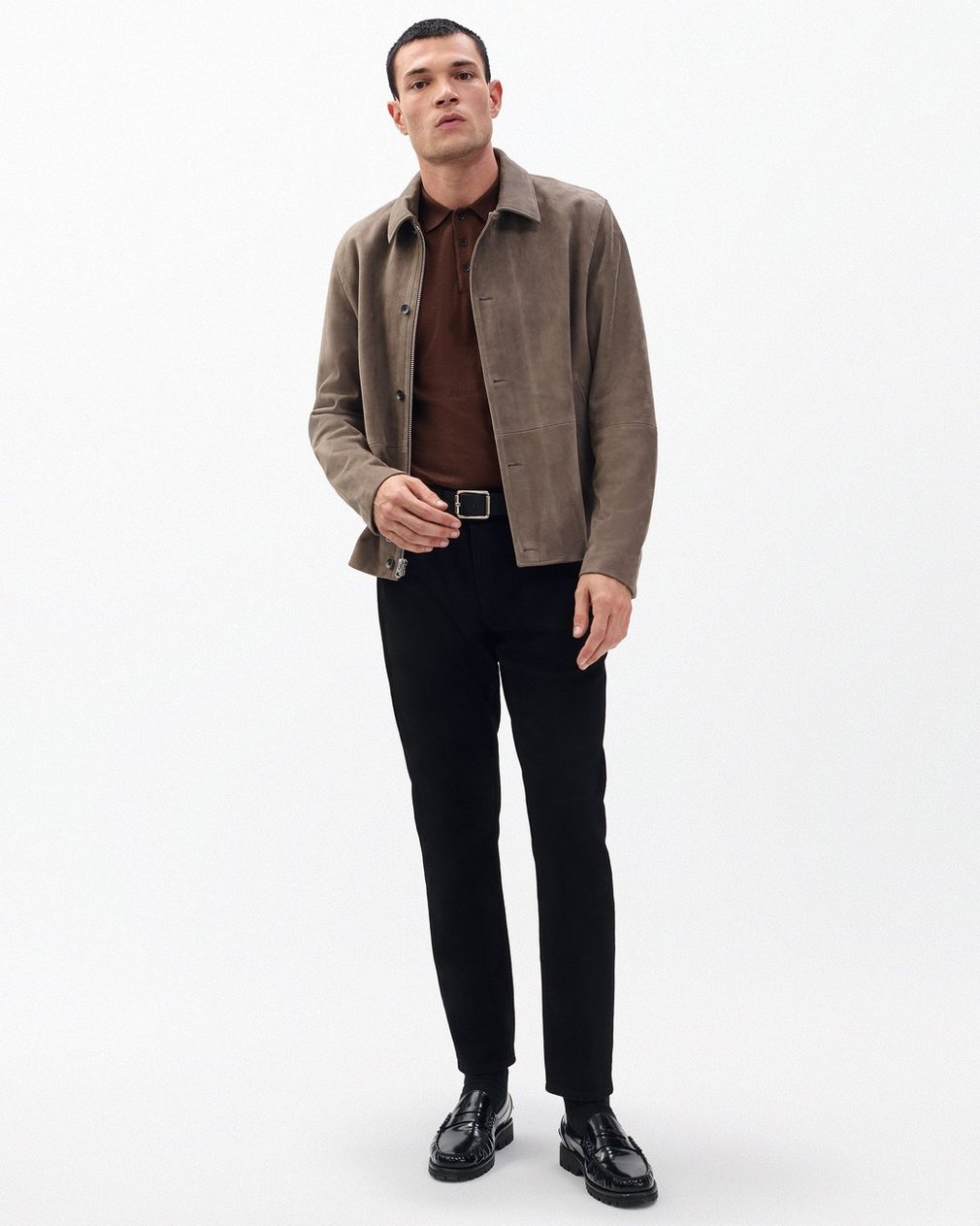 Downing Lightweight Cashmere Polo Brown - Image 3