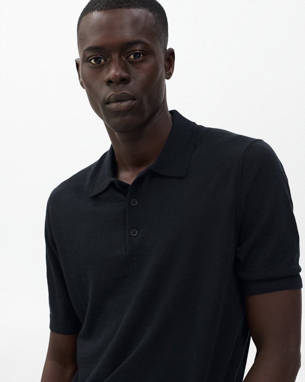 Downing Lightweight Cashmere Polo Black - Image 4