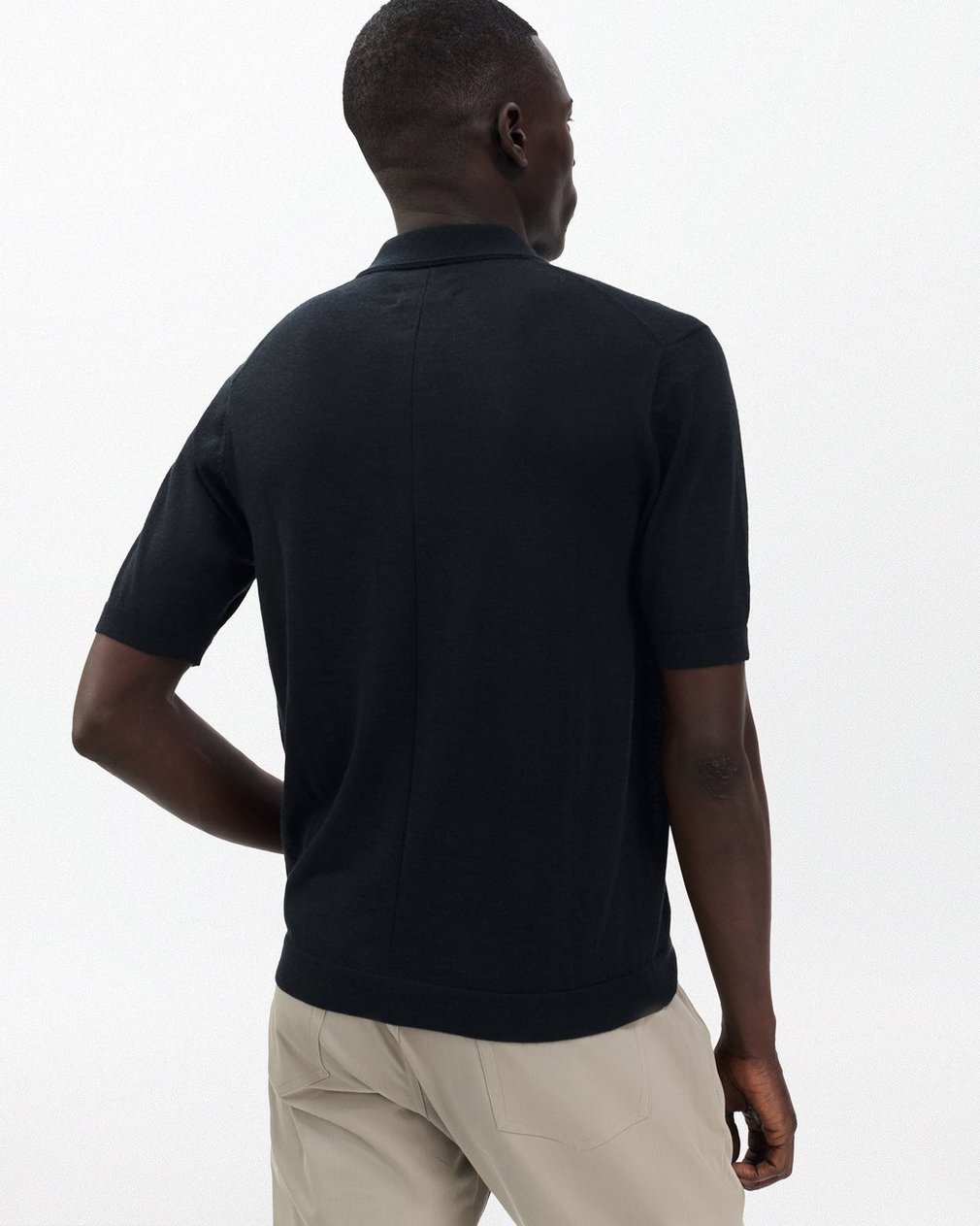Downing Lightweight Cashmere Polo Black - Image 6