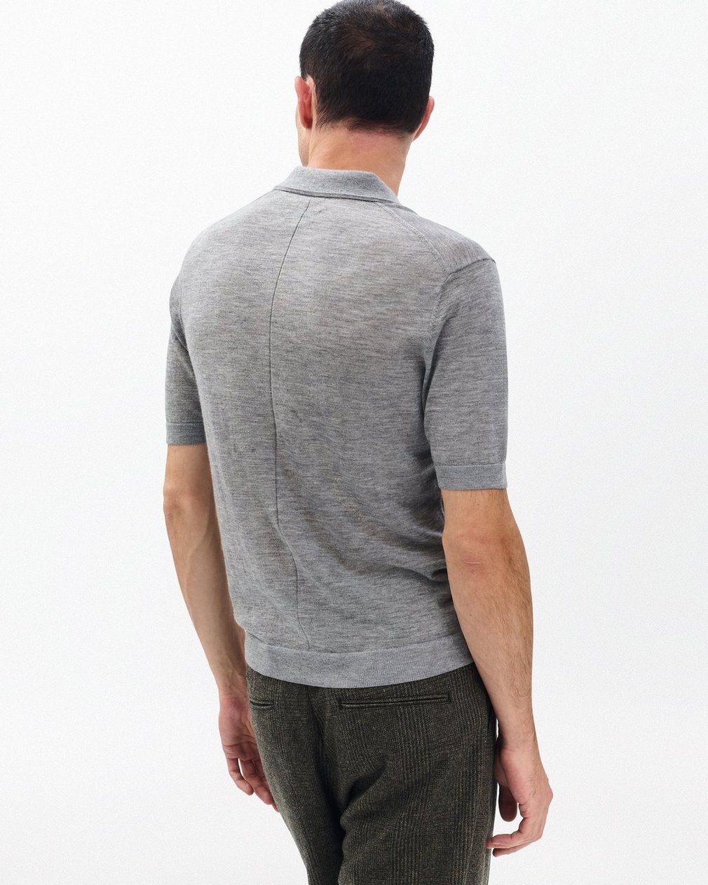 Downing Lightweight Cashmere Polo Heather Grey - Image 6