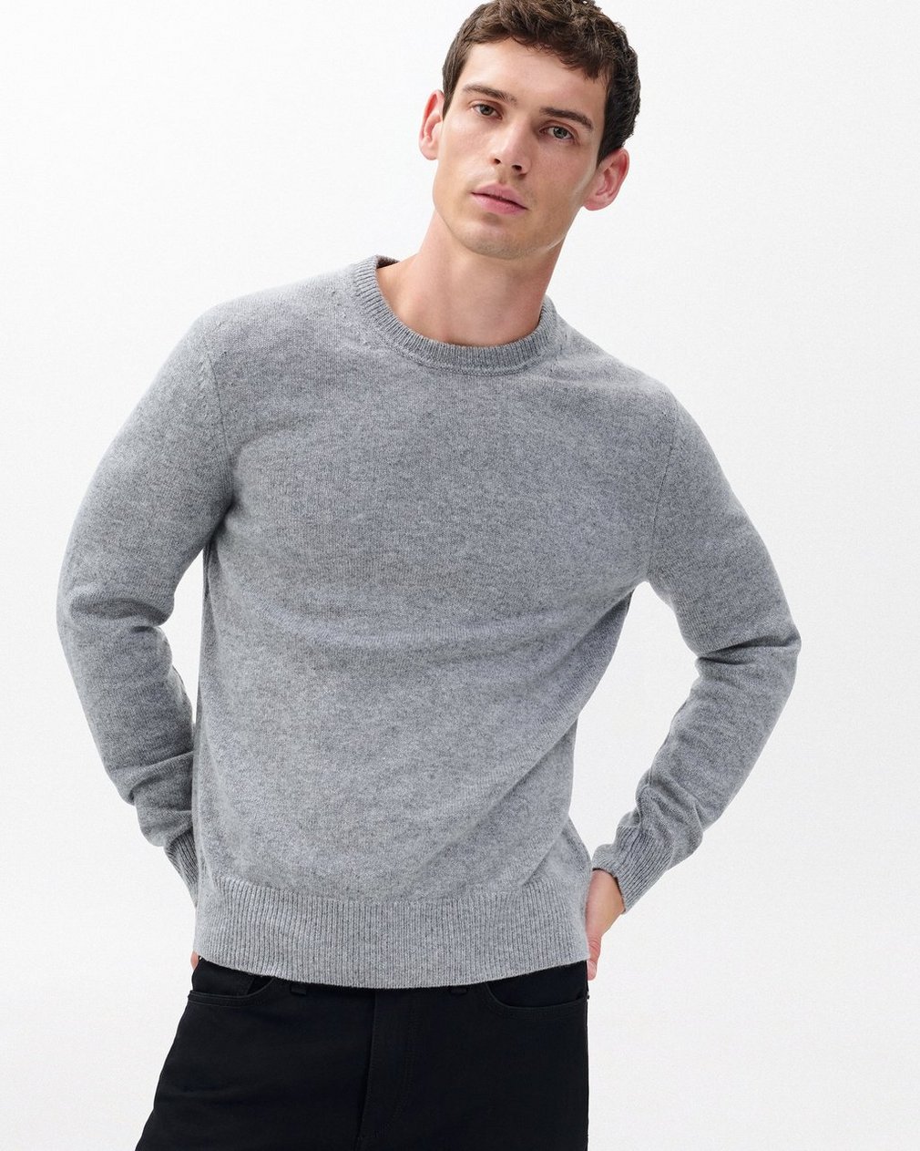 Declan Cashmere Sweater Grey - Image 4