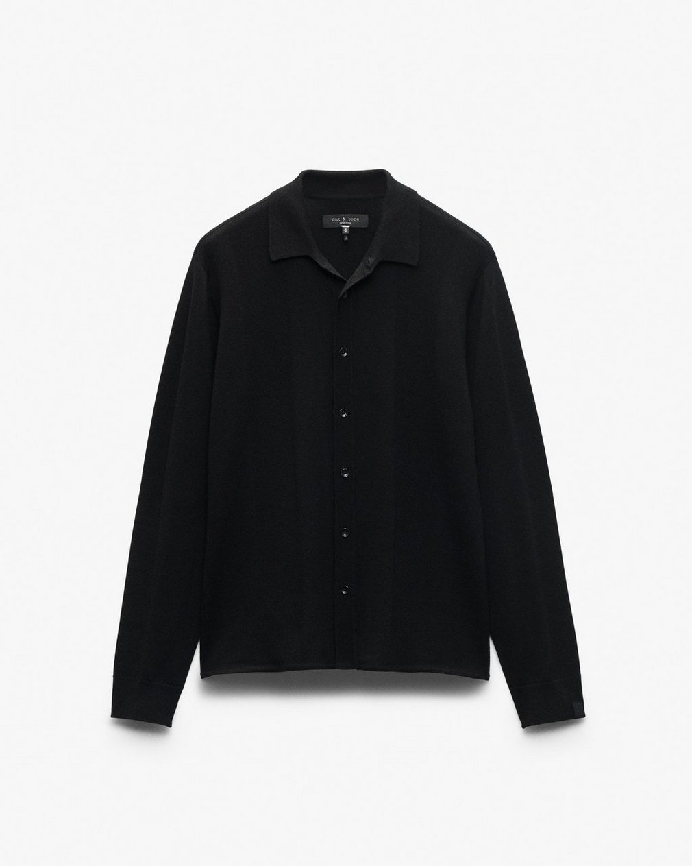 Crawford Wool-Cashmere Knit Shirt Black - Image 2