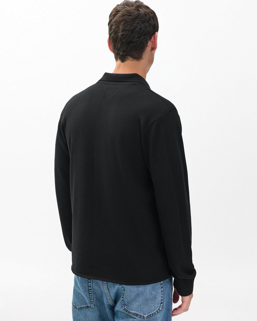 Crawford Wool-Cashmere Knit Shirt Black - Image 6