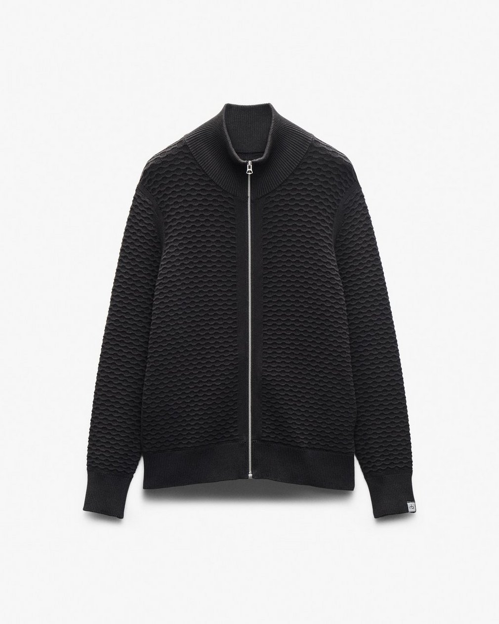 Andrew Cotton Full-Zip Sweater Dark Grey - Image 2