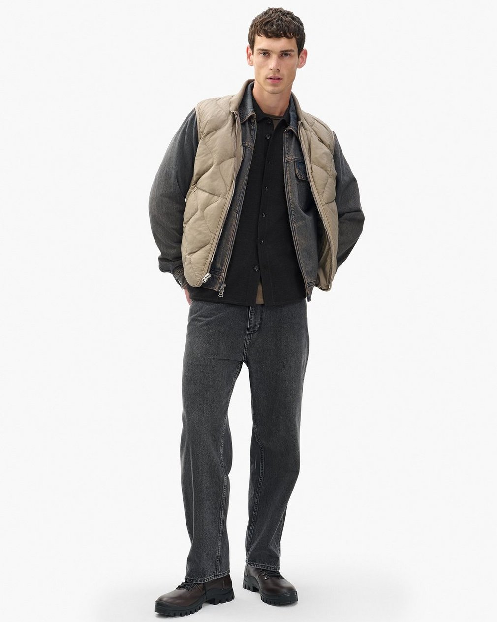 Crawford Wool-Cashmere Knit Shirt Dark Brown - Image 3