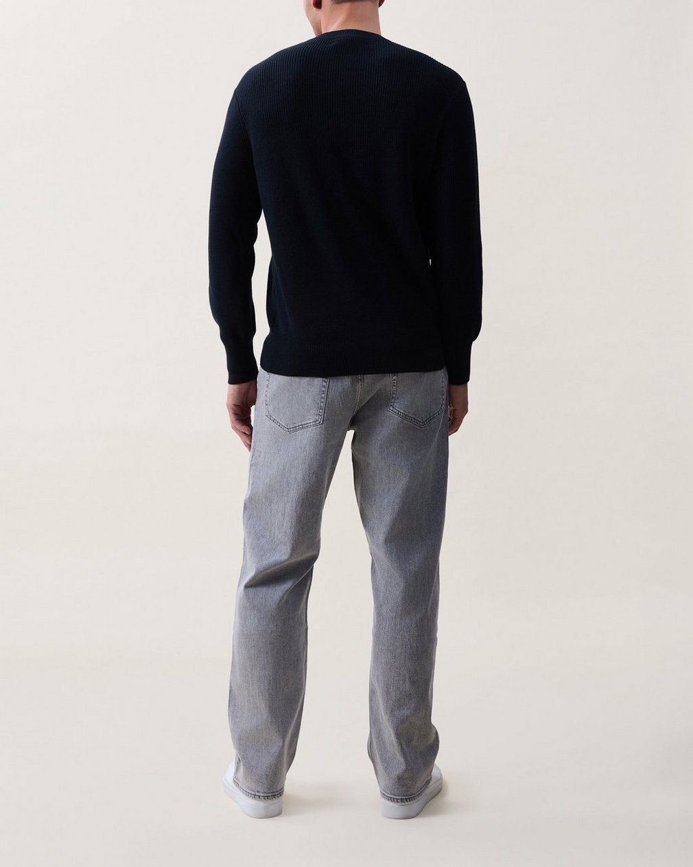 Curtis Cotton Crewneck Sweater Black - Image 2