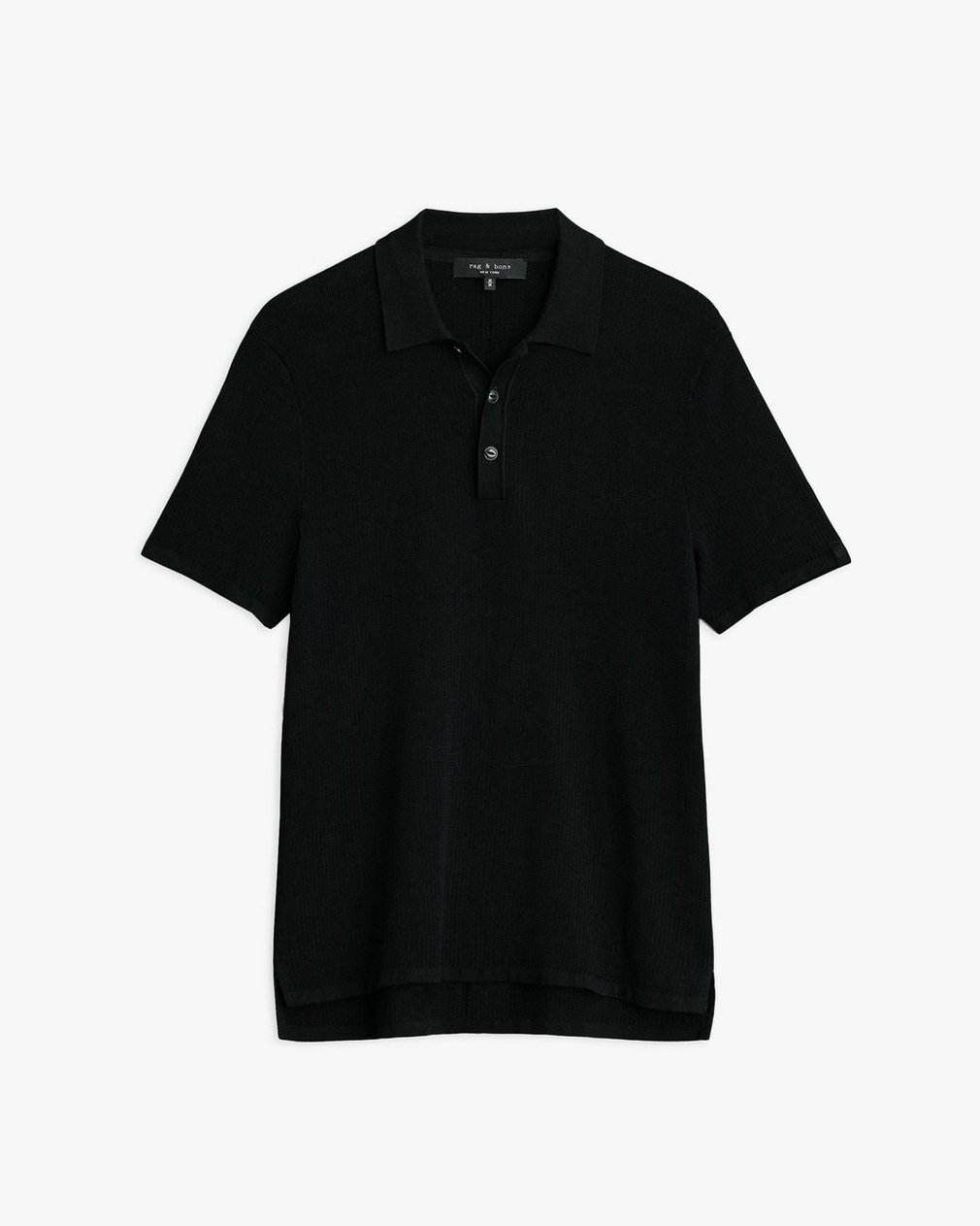 Harvey Knit Polo Shirt Black - Image 2
