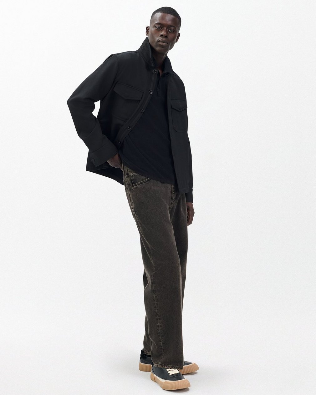 Harvey Knit Polo Shirt Black - Image 3