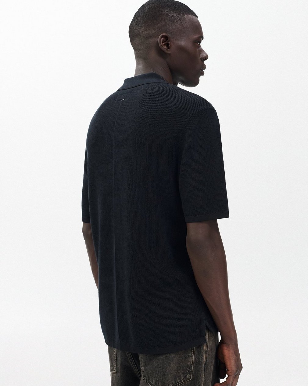 Harvey Knit Polo Shirt Black - Image 6