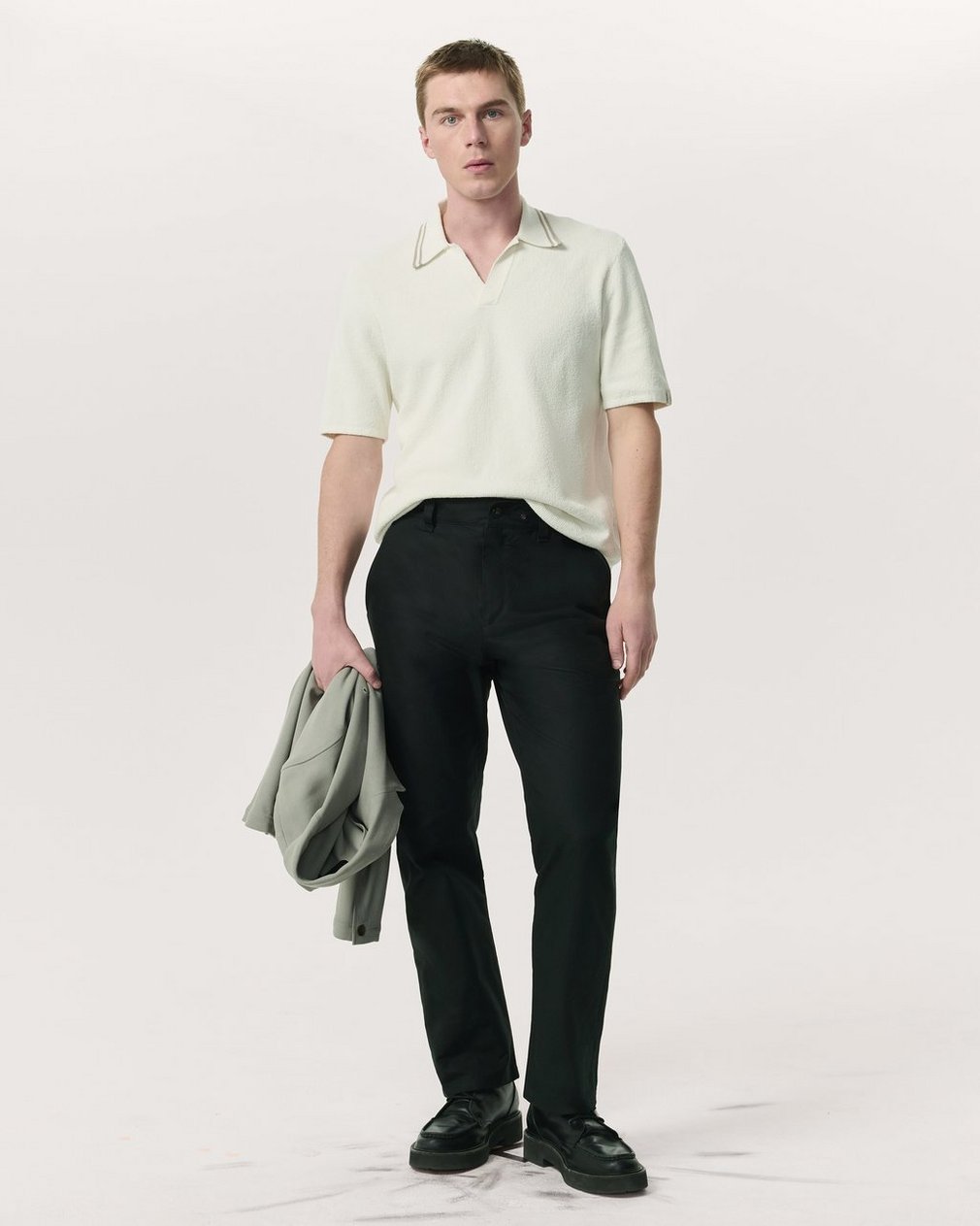 Zuma Johnny Collar Knit Polo Shirt Ivory - Image 4