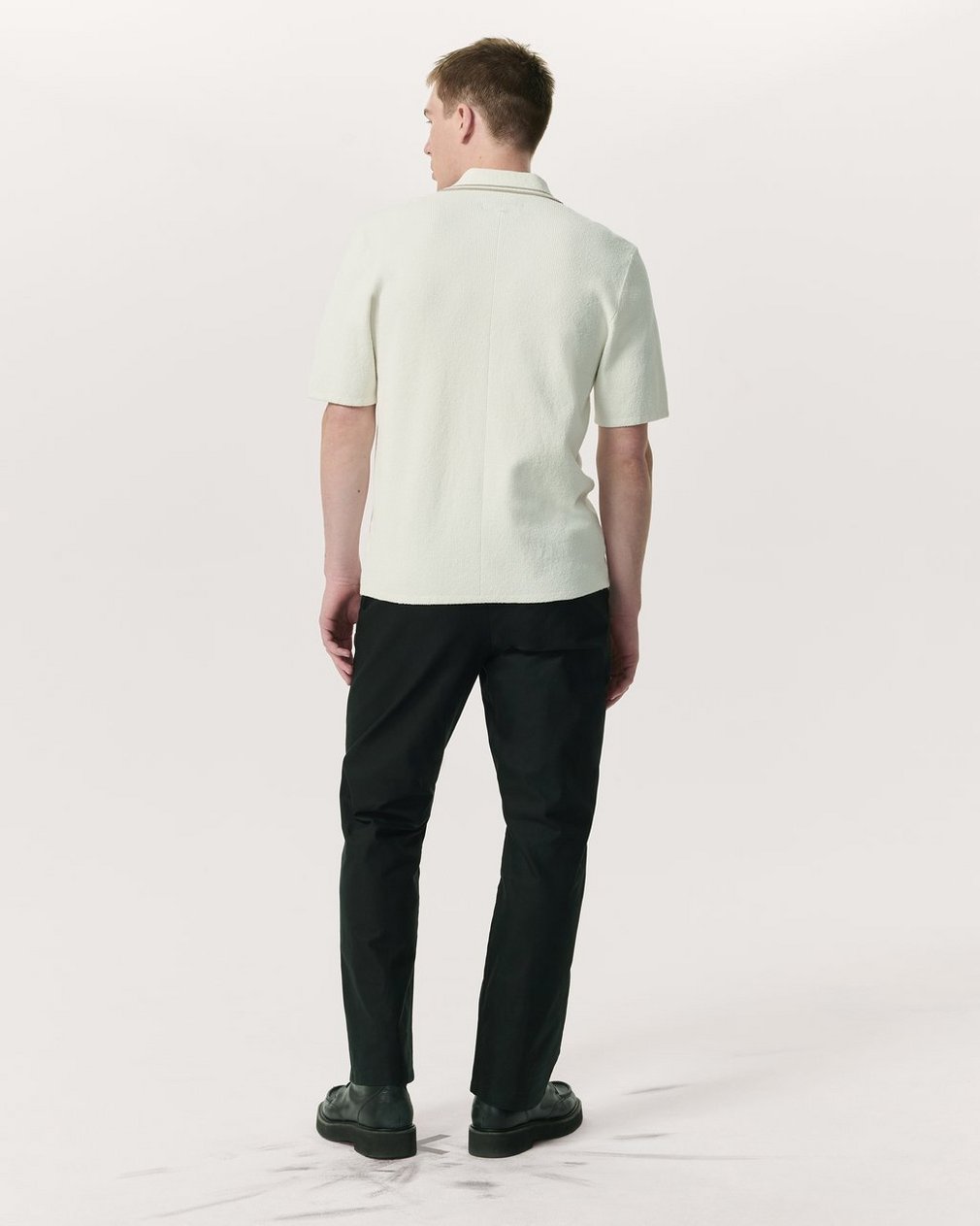 Zuma Johnny Collar Knit Polo Shirt Ivory - Image 5