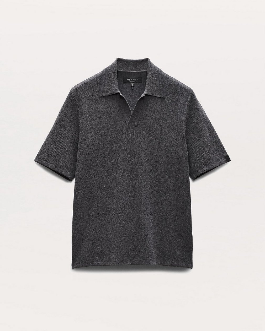 Zuma Johnny Collar Knit Polo Shirt Dark Grey