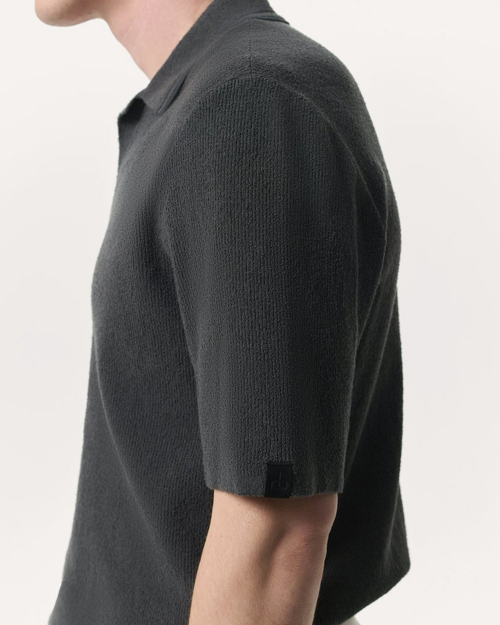 Zuma Johnny Collar Knit Polo Shirt Dark Grey - Image 3