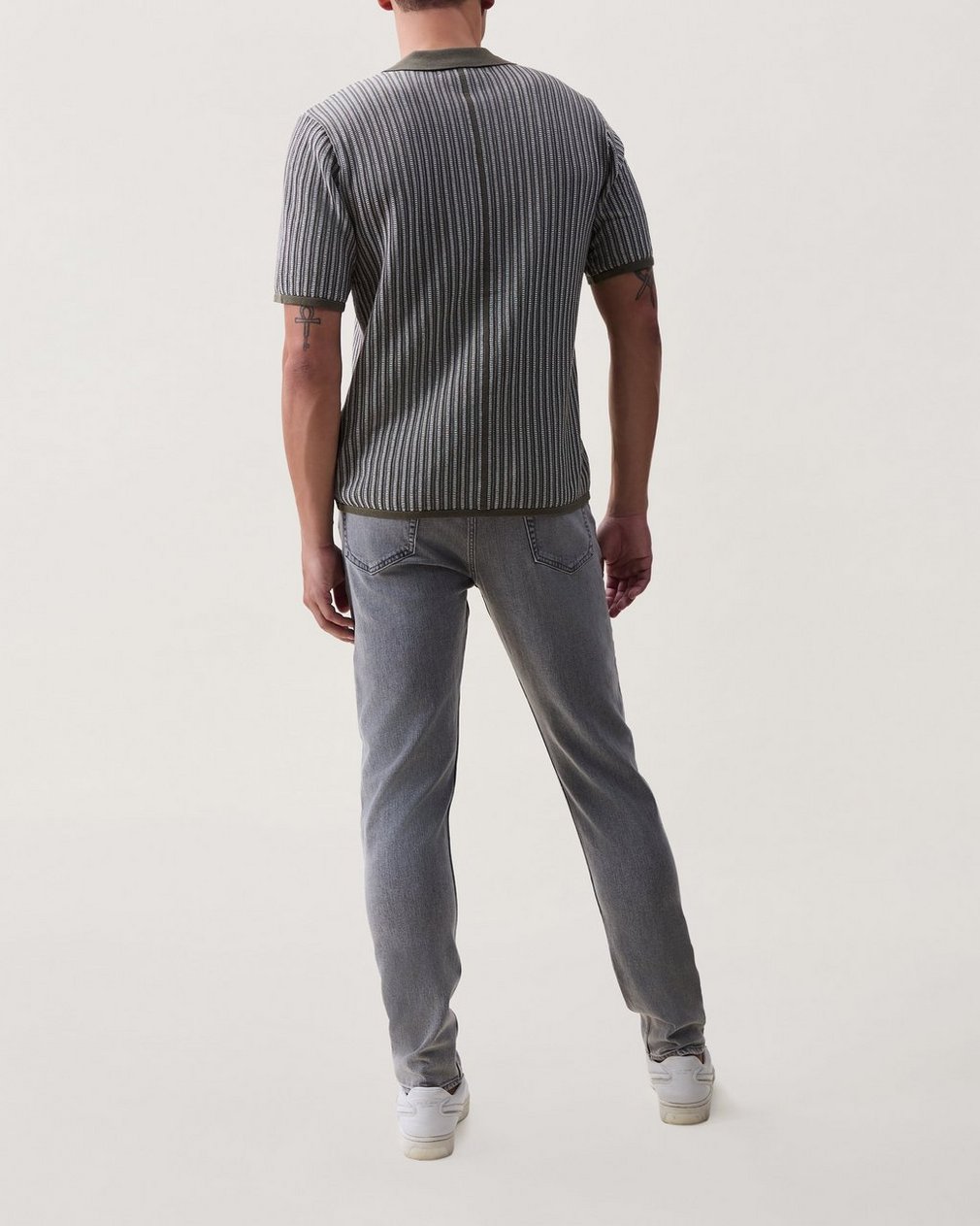 Micha Camp-Collar Knit Shirt Gravel Multi - Image 2